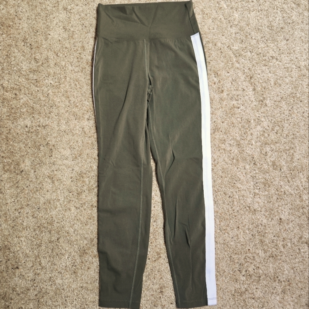 Zyia Olive Stripe Leggings